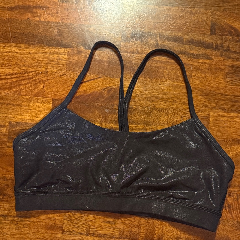 Lululemon flow Y black nulu shine a-c cup bra - size 10